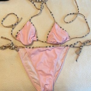 Pink Burberry String Bikini - New without Tags